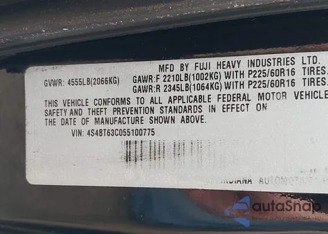 2005 Subaru Baja Turbo из США, поврежденный, VIN 4S4BT63C055100775